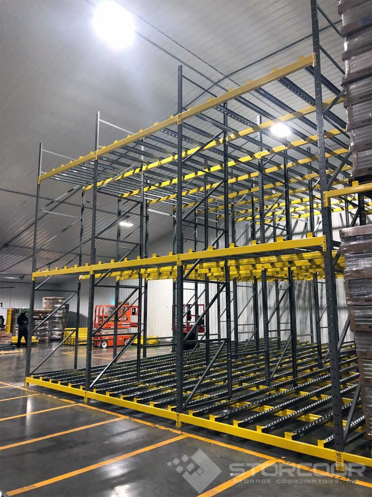 Push Back Pallet Rack | Cart And Flow Systems | StorCoor.com