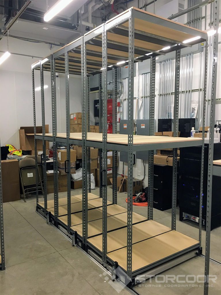 Manual Mobile Shelving System - Rivet Shelving