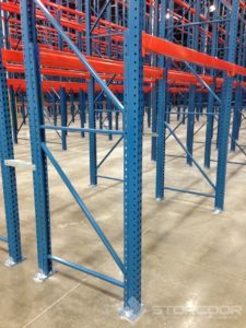 Close up of Roll Form Pallet Rack Frame